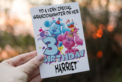 Blues Clue Granddaughter 3rd Birthday Card - Click Image to Close